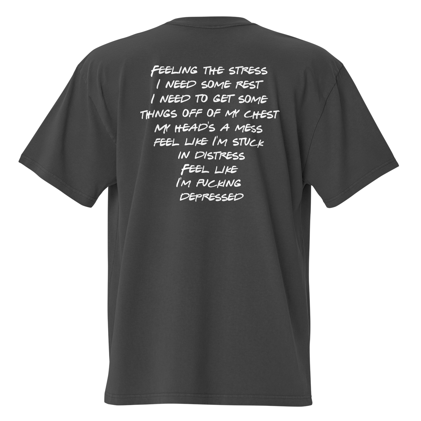 "CLOSE MY EYES" CUSTOM OVERSIZED FADED T-SHIRT GRAY