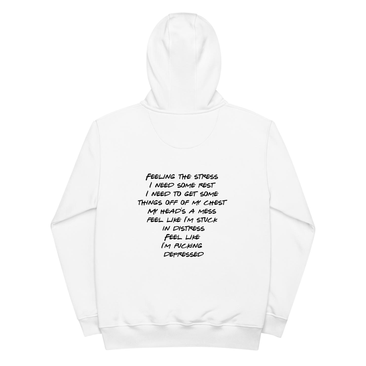 "CLOSE MY EYES" CUSTOM HOODIE WHITE